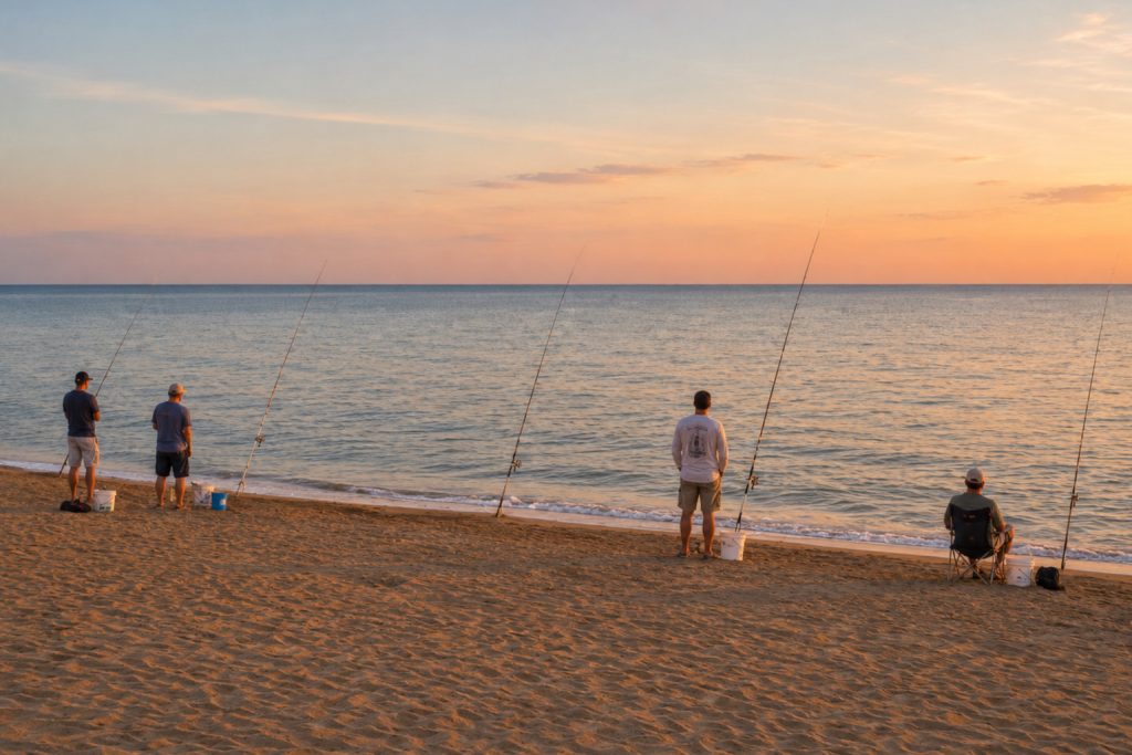 Pescadores en la Playa del Prat de Llobregat